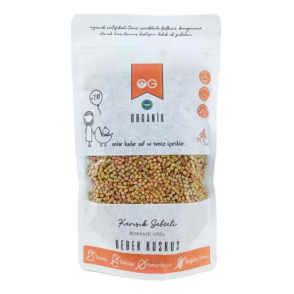OG Natural Organik Karışık Sebzeli Bakliyat Unlu Bebek Kuskus 250 Gr ürün görseli 1