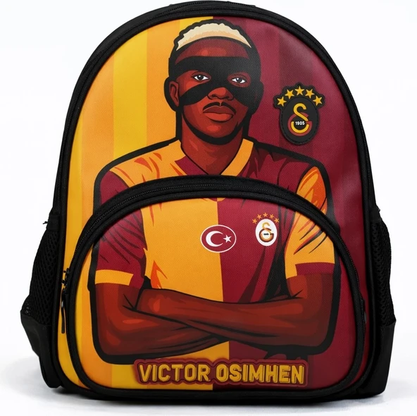 Lisanslı Victor Osimhen Figürlü Anaokulu Çantası - 2 Bölmeli Su Itici Kumaşlı Sırt Çantası ürün görseli 1