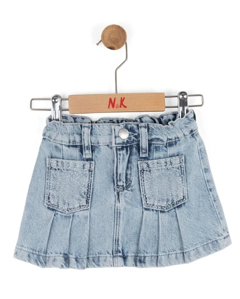 NK Pileli Etek 51701 Mavi - Resim 2