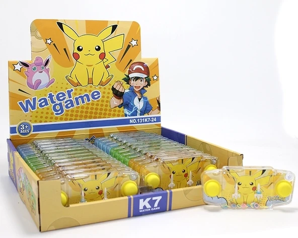 Pikachu Baskılı Sulu Oyun - Şeffaf Gövdeli Dikdörtgen El Konsolu Su Oyunu Alk3990 ürün görseli 1
