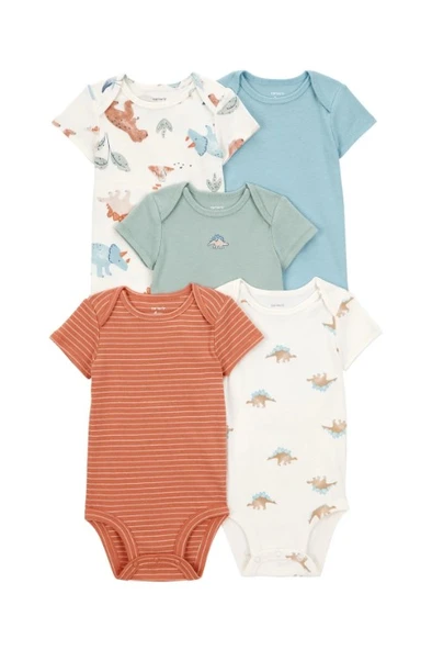 Carters  Layette Erkek Bebek Kısa Kollu 5li Body 1T008710 Desenli ürün görseli 1