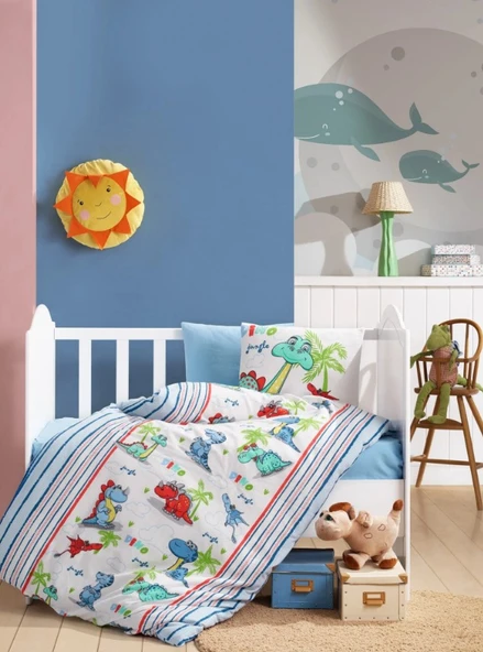 Cotton Box Flanel Bebek Nevresim Takımı Dino ürün görseli 1