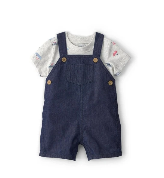 Carters Erkek Bebek Salopet Set 1U564010 Mavi ürün görseli 1