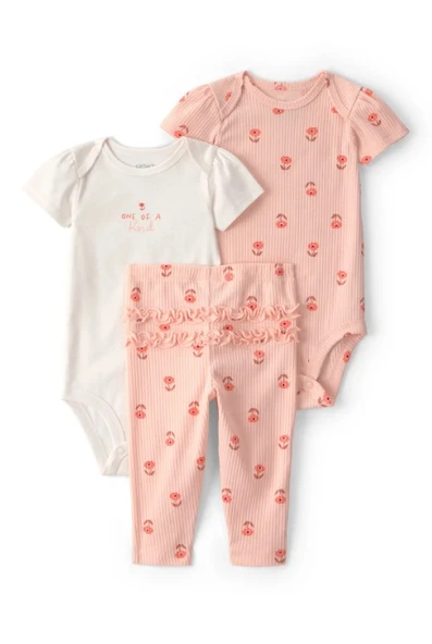 Carters Layette Kız Bebek 3lü Set 1U619810 Turuncu ürün görseli 1