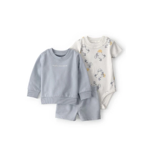 Carters Erkek Bebek Body Şort Set 1U533310 Mavi ürün görseli 1