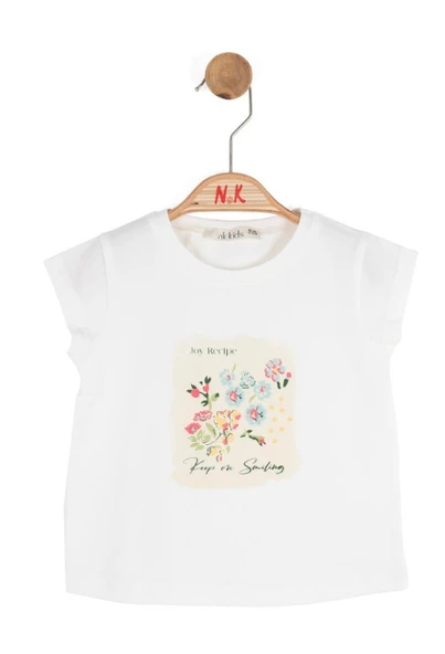 NK Smiling Tshirt 31600 Ekru Mavi - Resim 2