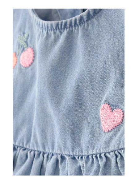 Carters Kız Bebek Body Şort Set 1U529310 Mavi - Resim 2