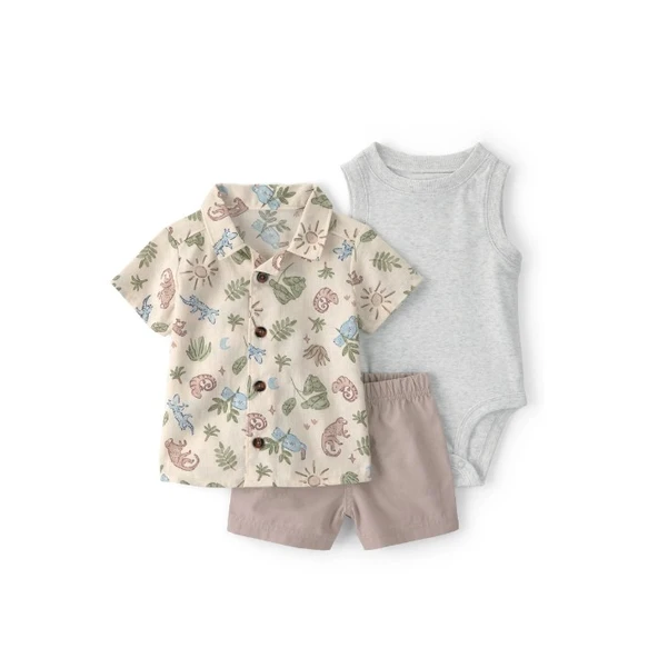 Carters Erkek Bebek Gömlek Şort Set 1U585410 Renkli ürün görseli 1