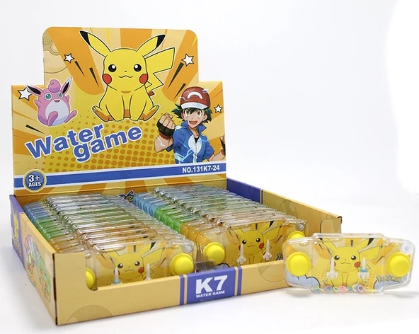 Pikachu Baskılı Sulu Oyun - Şeffaf Gövdeli Dikdörtgen El Konsolu Su Oyunu Alk3990 ürün görseli 1