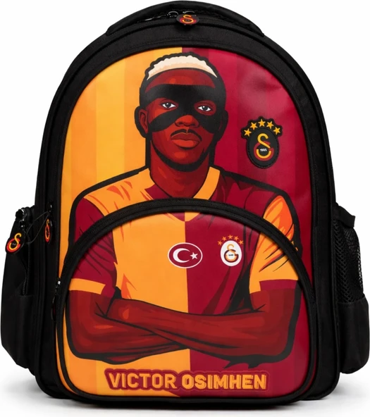 Lisanslı Victor Osimhen Figürlü 3 Bölmeli Okul Çantası - Su Itici Kumaşlı Sırt Çantası ürün görseli 1