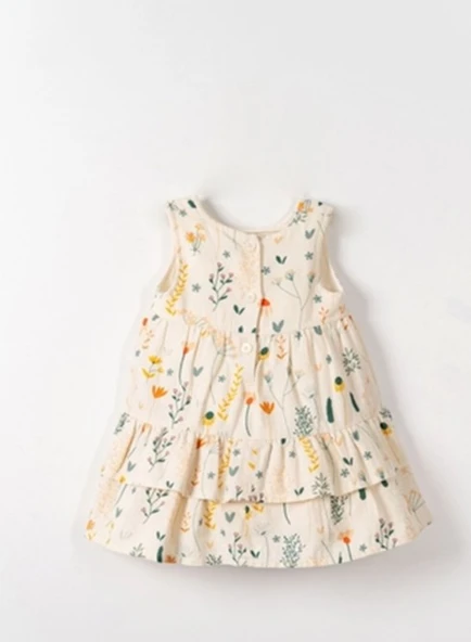 NK Sunflower Elbise 71603 Krem - Resim 2