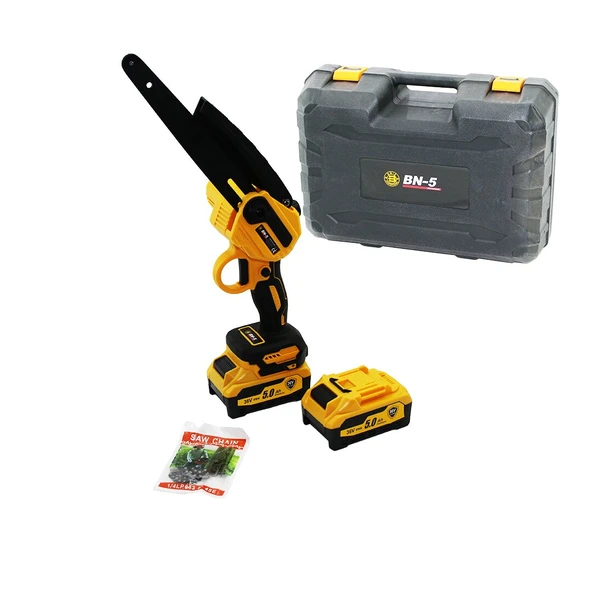 BN-5 YAĞLI POMPALI ZİNCİRLİ TESTERE BUDAMA DAL KESME MAKİNESİ ŞARJLI 2 BATARYA 36V 5.0AH 17000RPM ürün görseli 1