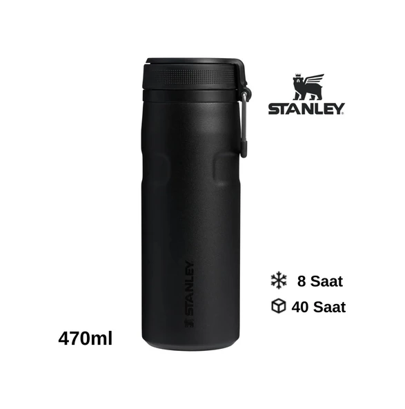Stanley The Iceflow Twist Flip 0.47 L Çelik Termos Siyah ürün görseli 1