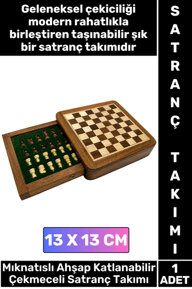 #Satranç Özel Model Aile Ev Arkadaş Hediye Cafe Kamp Piknik Zeka Strateji Beceri Geliştirici Eğlenceli Taşınabilir Mıkna ürün görseli 1