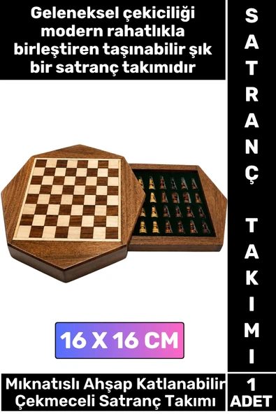 #Satranç Özel Model Aile Ev Arkadaş Hediye Cafe Kamp Piknik Zeka Strateji Beceri Geliştirici Eğlenceli Taşınabilir Mıkna ürün görseli 1