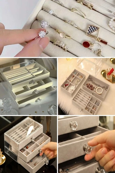 Üç Katlı Çekmeceli Takı Kozmetik Organizer ürün görseli 1