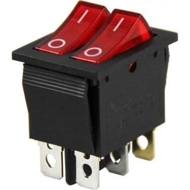 ANAHTAR ŞALTER 2 Lİ KIRMIZI 16A 220V (IŞIKLI) ürün görseli 1