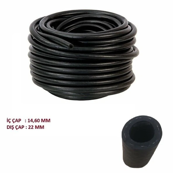 SU HORTUMU 5/16" KAUÇUK BEZLİ  İÇ ÇAP: 14,60 MM ürün görseli 1