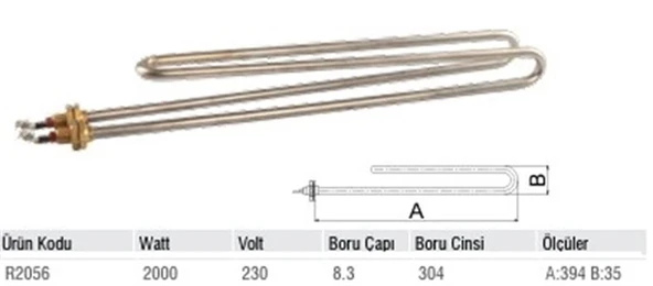 BYM KAZAN REZİSTANSI 2000W 40cm 230V R2056 ürün görseli 1
