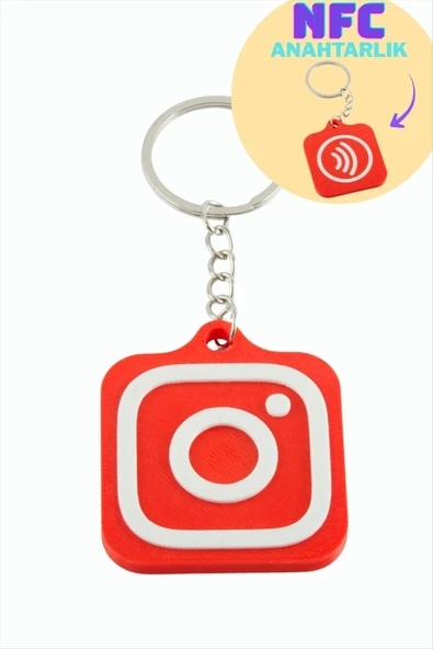 InstagramLogolu 3D Baskılı NFC Anahtarlık ürün görseli 1
