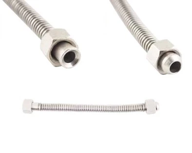 PASLANMAZ ESNEK GAZ FLEX ÇİFT REKORLU MUSLUK GİRİŞLİ 3/8-3/8 60CM ürün görseli 1