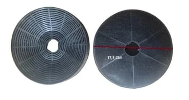 ASPİRATÖR KARBON FİLTRE OVAL 17,3CM  (2 Lİ TK) GRİ-SİYAH RENK ürün görseli 1