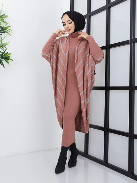 SİMLİ HIRKA BADİ ELBİSELİ İKİLİ TAKIM - Resim 6