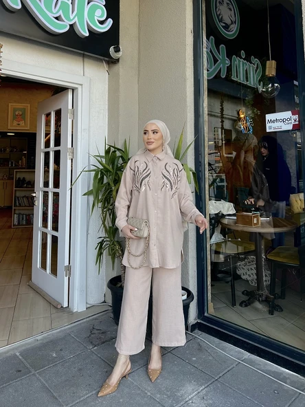 PUL İŞLEMELİ PANTOLONLU TAKIM - Resim 9
