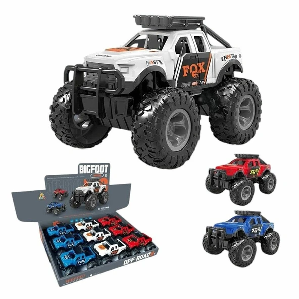 Sürtmeli Bigfoot Off-Road Jeep 1:28 Ölçek - Dev Tekerlekli Dayanıklı Gövde Arazi Aracı (12 cm) ürün görseli 1