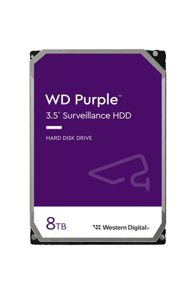WD 3.5" 8TB PURPLE WD85PURZ 5640 RPM 256MB SATA-3 Güvenlik Diski ürün görseli 1