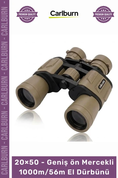 #Dürbün Profesyonel HD Zoom 20×50 – Geniş ön Mercekli – 1000m56m El Dürbünü – Çöl Rengi ürün görseli 1