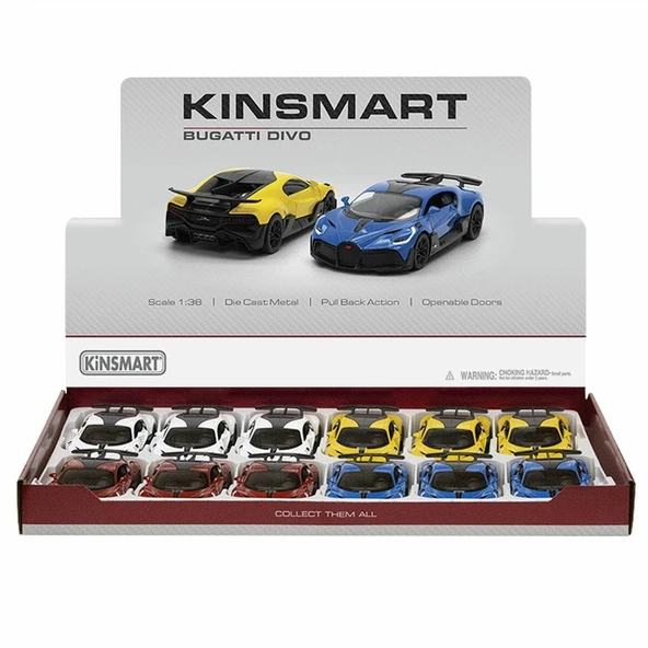 Bugatti Divo Çek Bırak Metal Araba - Açılır Kapılı Diecast Model Koleksiyonluk Oyuncak (11,5 cm) ürün görseli 1