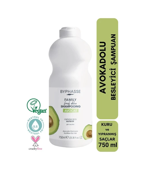 Byphasse Family Fresh Kuru Saçlara Özel Avokadolu Şampuan 750ml ürün görseli 1