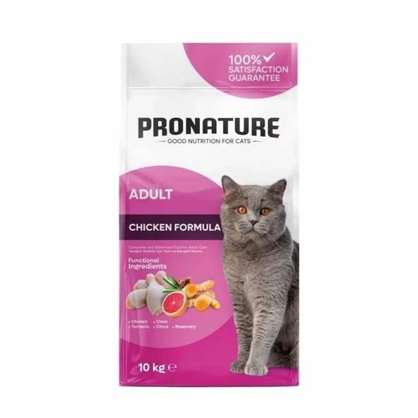 Pronature Tavuklu ve Pirinçli 10 kg Yetişkin Kedi Maması ürün görseli 1