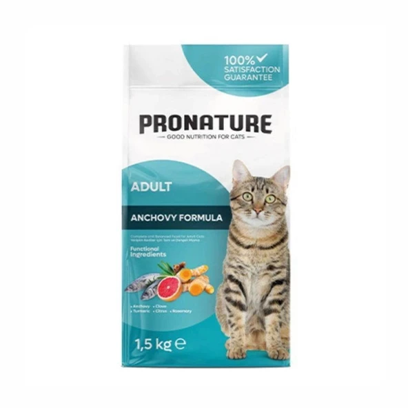 Pronature Adult Cat Hamsili ve Pirinçli 1,5kg Yetişkin Kedi Maması ürün görseli 1