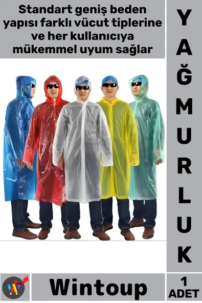 #Yağmurluk Outdoor Kamp Piknik Konser Su Geçirmez Kapüşonlu Şeffaf Hafif Ekonomik Pratik Koruyucu Kullan At Yağmurluk BE ürün görseli 1