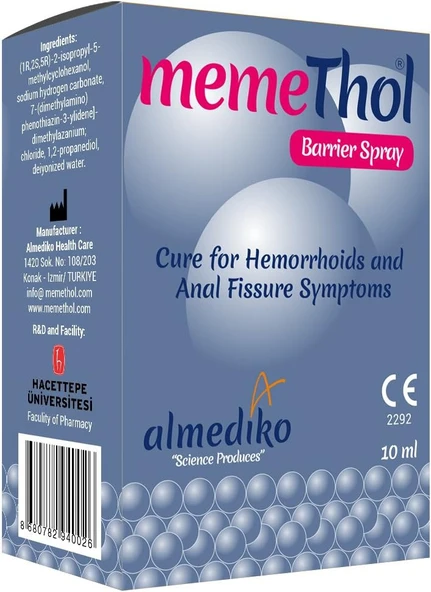 Memethol Hemoroid Bariyer Sprey 10 ml ürün görseli 1