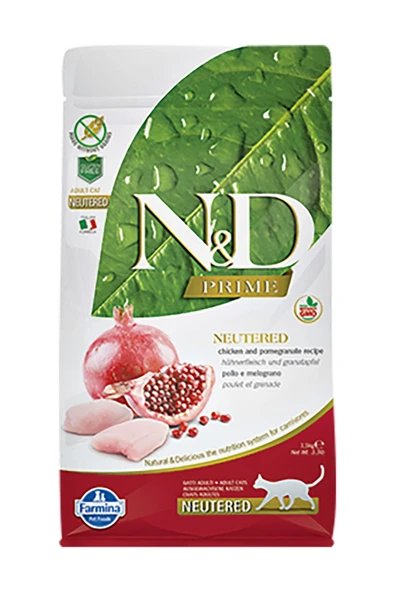 N&D PRİME CAT CHİCKEN&POMEGRANATE NEUTERED ADULT 1,5KG ürün görseli 1