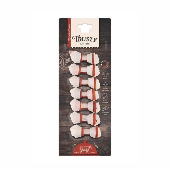 M-Pets Trusty Beef Düğümlü Kemik 7Li 84Gr/6,4Cm ürün görseli 1