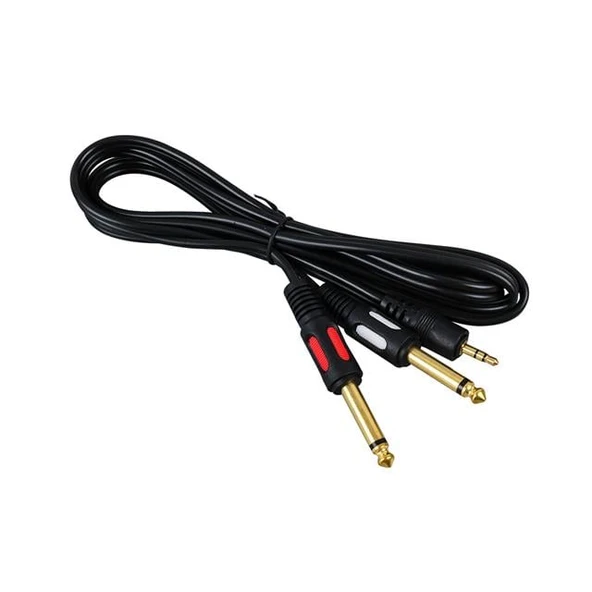 Powermaster PM-4284 3.5 Mm Stereo Erkek/2X6.3Mm Mono Erkek 1.5 Metre Kablo ürün görseli 1