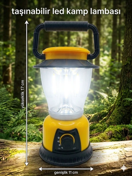 Kamp ışıldak tutma saplı led ışıldak yuvarlak ses ayar tuşu 17 CM ürün görseli 1