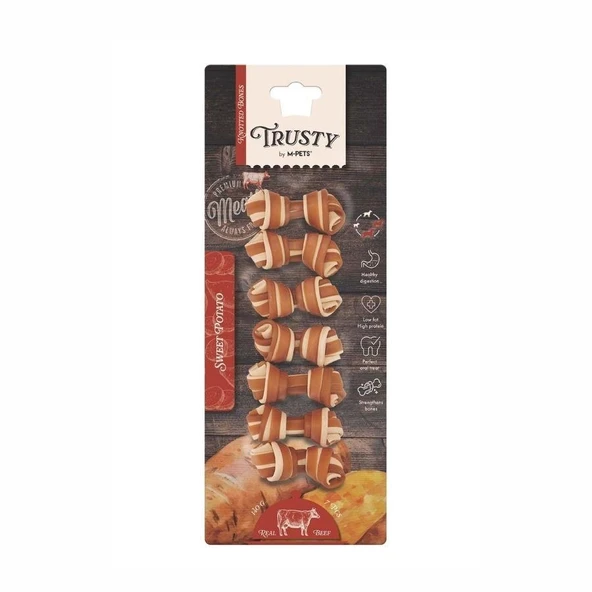 M-Pets Trusty Beef Tatlı Patatesli 7'li 140 gr Düğümlü Kemik ürün görseli 1