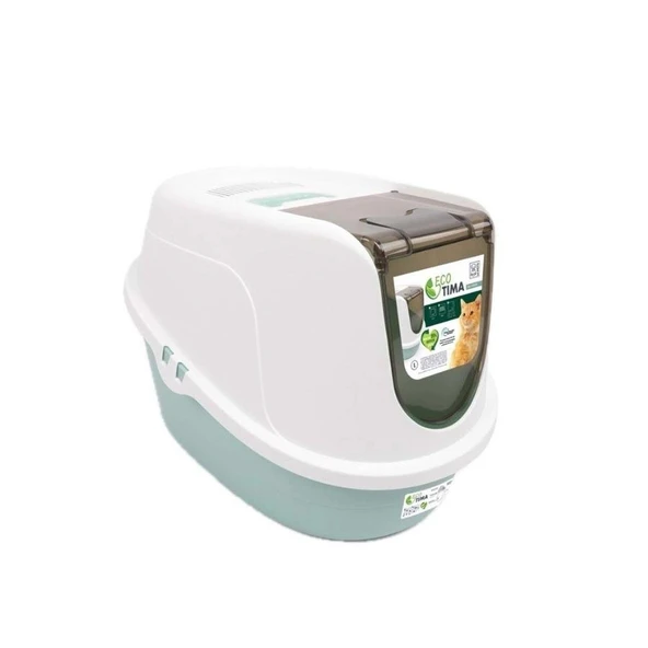 M-Pets Eco Tima Large Sea Green Kapalı Kedi Tuvaleti ürün görseli 1
