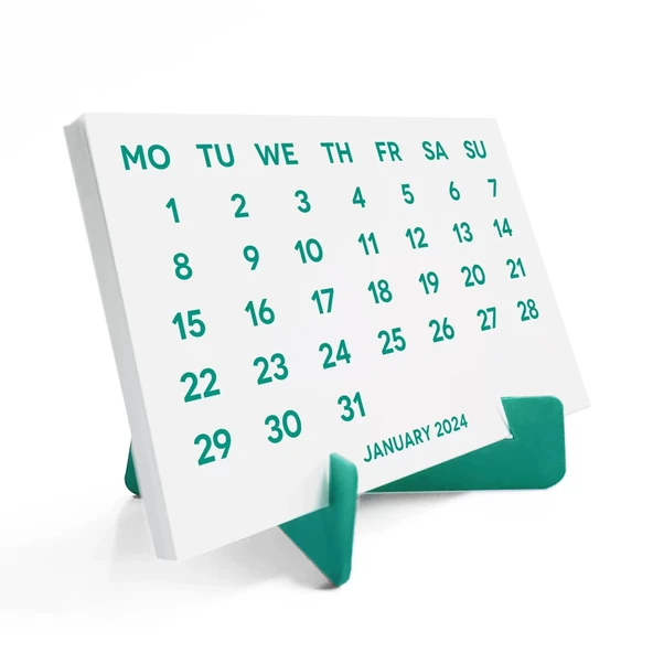 2027 Takvimi, 2027 Masa Takvimi Yeşil Renk, 2027 Calendar, 2027 Desk Calendar Green Color ürün görseli 1