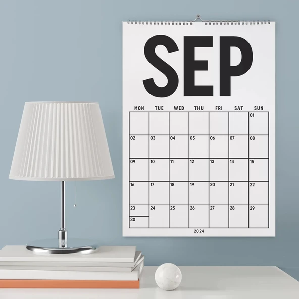 2026 - 2027 Spiralli Akademik Duvar Takvimi, 33 x 48 cm Takvim, A4 Takvim, Eylül Başlangıçlı, Academic Wall Calendar ürün görseli 1