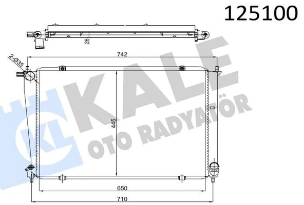 KALE RADYATÖR HYUNDAI STAREX 1 SIRA AL. BRAZING  KL350520 ürün görseli 1