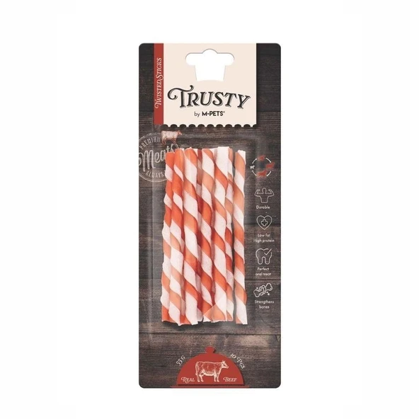 M-PETS Trusty Beef Twisted Sticks Köpek Ödülü 10Lu 55 Gr ürün görseli 1
