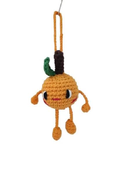 Portakal Çanta Süsü Amigurumi Organik Anahtarlık Oyuncak ürün görseli 1