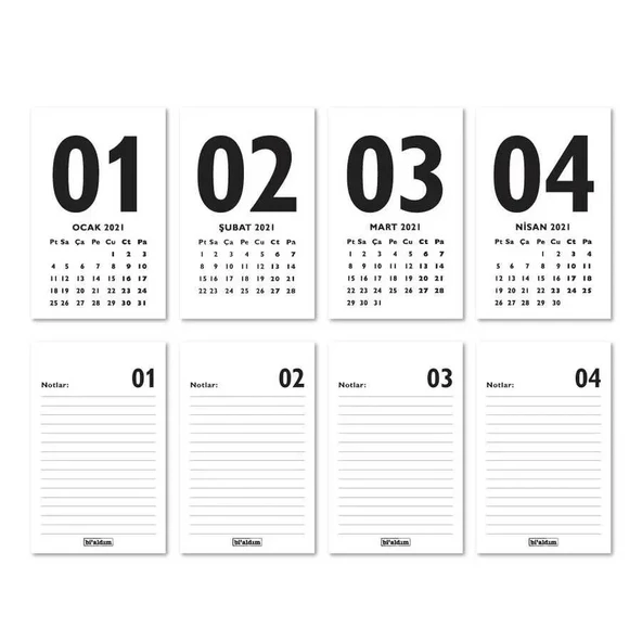 Haftalık Planlamalı 2027 Masa Takvimi - Resim 2