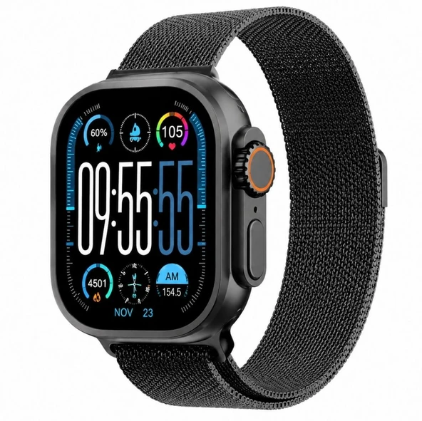 Haino Teko 15 Amoled Ekran Su Geçirmez 15 Gün Şarj ve 3 Kordon Seti Dahil Akıllı Saat Siyah ürün görseli 1